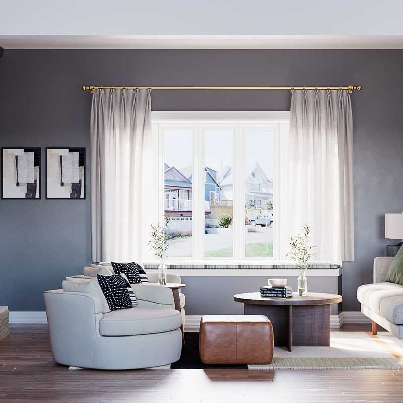 Midcentury Modern, Scandinavian Living Room Design by Havenly Interior Designer Nora